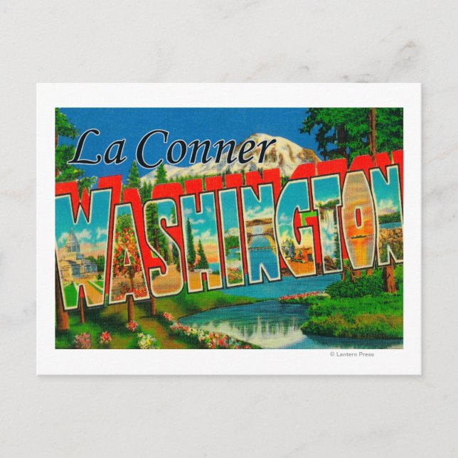 La Conner, Washington - Große Briefszenen Postkarte (Vorderseite)