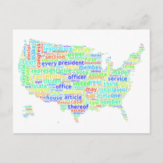La Constitution des États-Unis Carte du nuage sur 