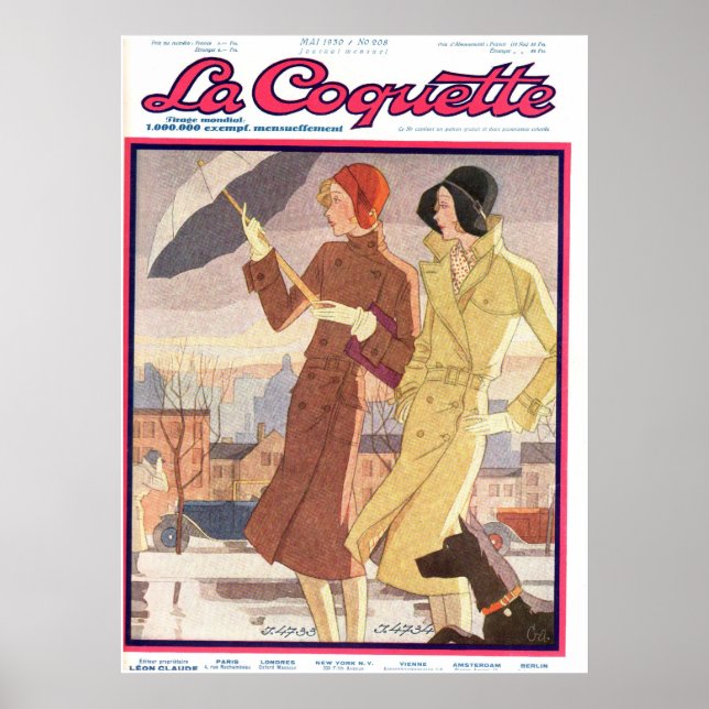 La Coquette Umbrella Girl Poster (Vorne)