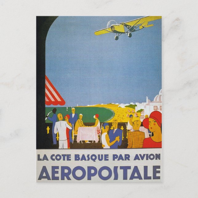 La Cote baskque Par Avion Postkarte (Vorderseite)