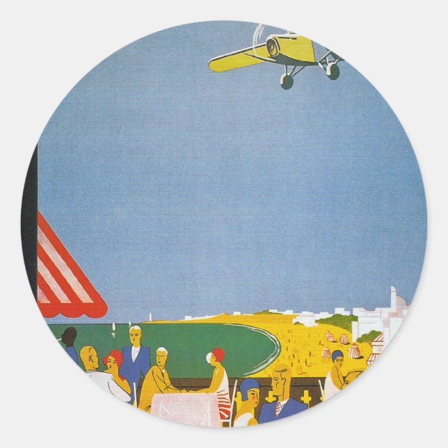 La Cote baskque Par Avion Runder Aufkleber (Vorderseite)