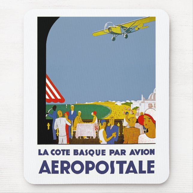 La Cote Basque Par Avion Mousepad (Vorne)