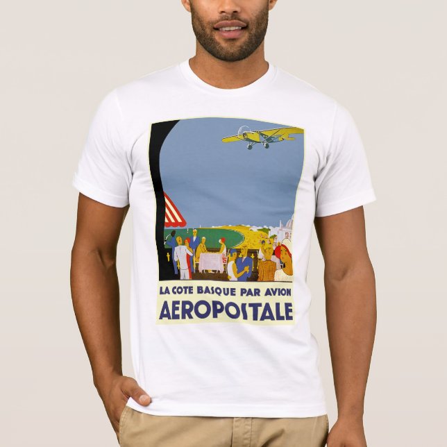 La Cote Basque Par Avion T-Shirt (Vorderseite)