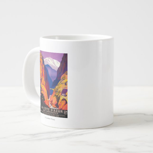 La Cote d'Azur Vintages PosterEurope 2 Jumbo-Tasse (Vorderseite Links)