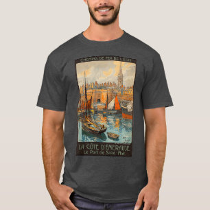 La Cote dx27Emeraude Hafen von Saint Malo Vintage  T-Shirt
