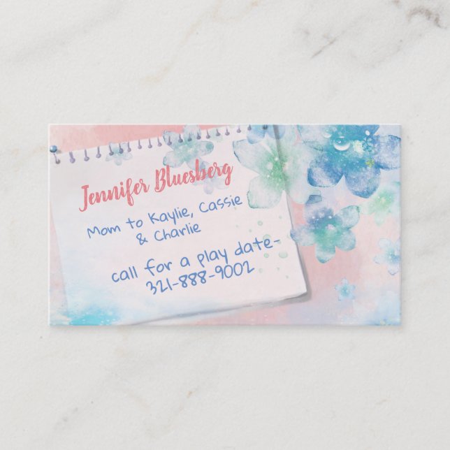 La couleur d'eau fleurit la carte de maman (Devant)