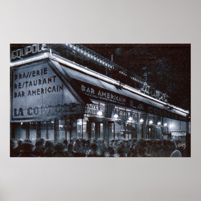 La Coupole, Paris am Abend Vintag Poster (Vorne)