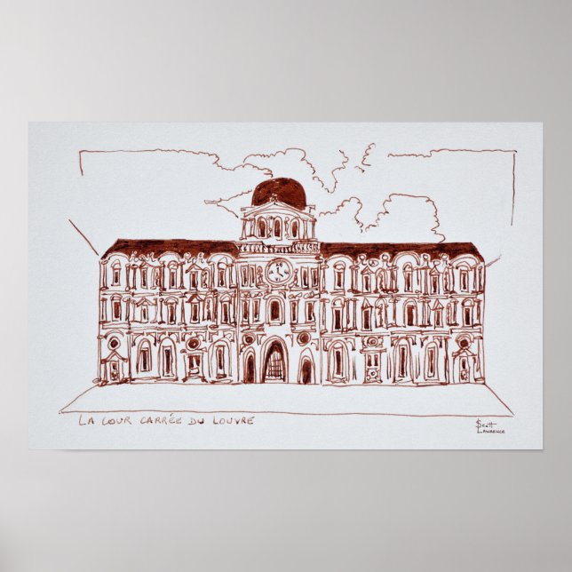 La Cour Carree Courtyard | Louvre, Paris, Frankrei Poster (Vorne)
