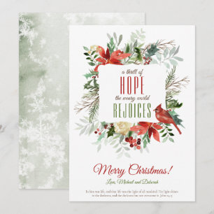 La couronne de Noël Une frisson d'espoir Carte de 