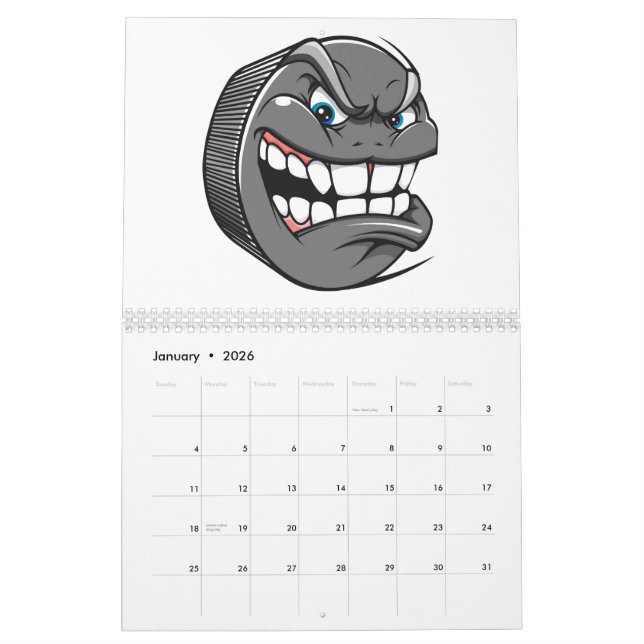La coutume a imprimé le calendrier 2015 d'hockey (Jan 2026)