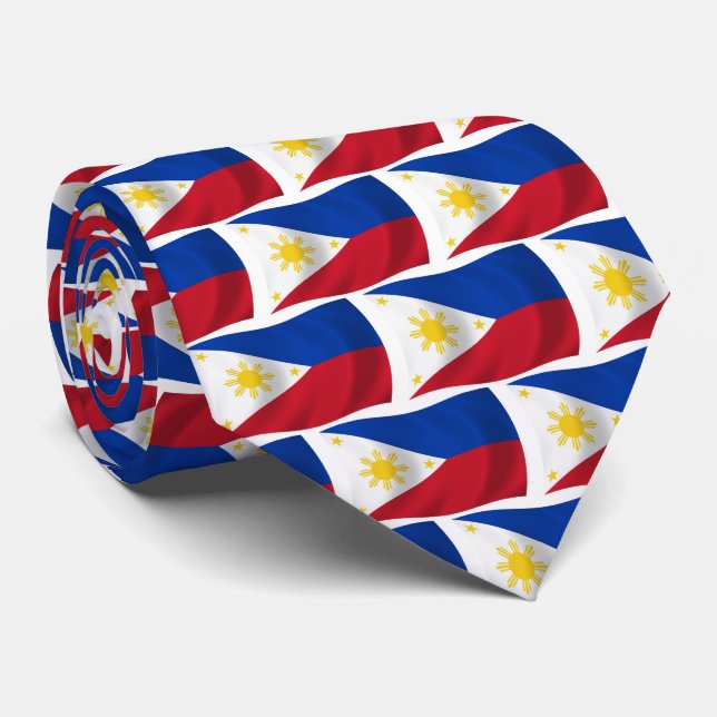 La cravate au drapeau des Philippines (Roulé)