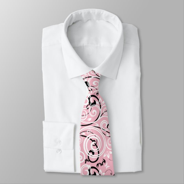 La Cravate aux fleurs roses pour hommes (Attaché)