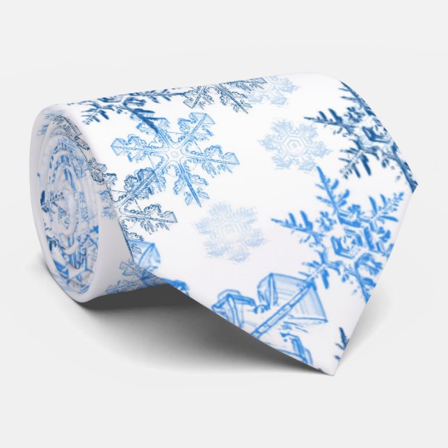 La cravate des hommes de flocon de neige d'hiver (Roulé)