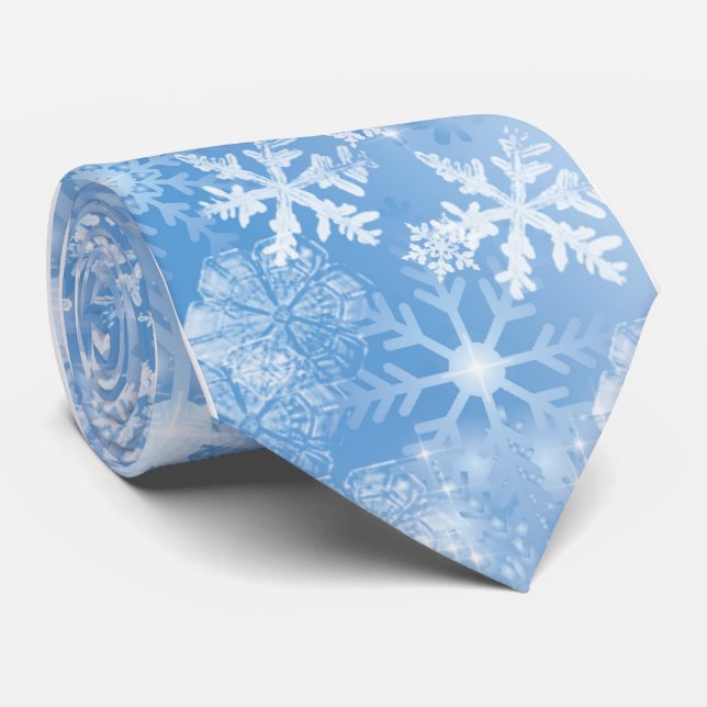 La cravate des hommes de flocons de neige de Noël (Roulé)
