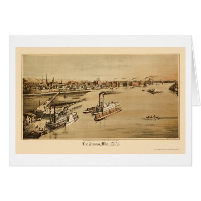 La Crosse, panoramische Karte WI - 1873 (Vorderseite (Horizontal))