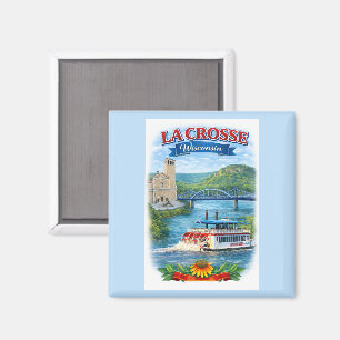 La Crosse, WI Landschaftspostkarte aus Wisconsin Magnet