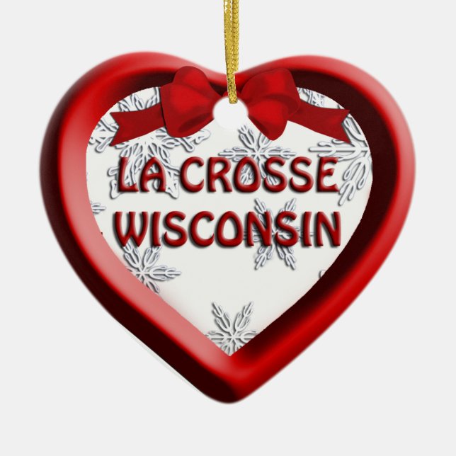 La Crosse Wisconsin Herz - Weihnachtsschmuck (Vorne)