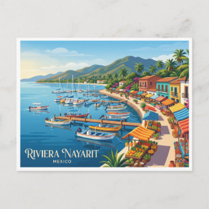 La Cruz de Huanacaxtle Marina Mexiko Postkarte