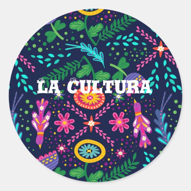La Cultura Hispanic Monat Runder Aufkleber (Vorderseite)