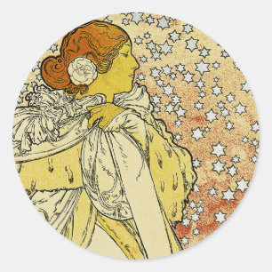 La Dame aux Camelias Runder Aufkleber