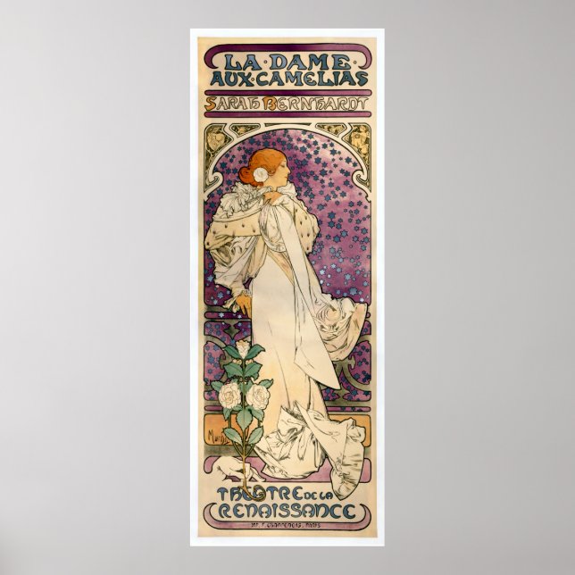 La Dame aux Camélias von Alfons Mucha (1896) Poster (Vorne)