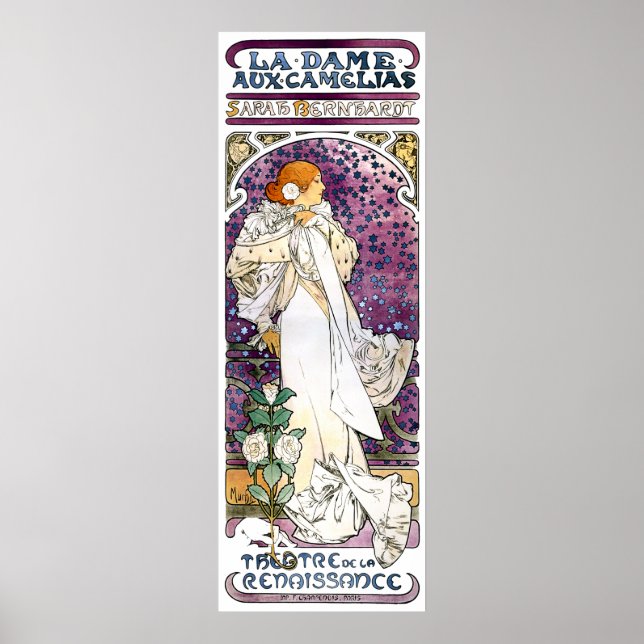 la dame aux camélias von Alfons Mucha 1896 Poster (Vorne)