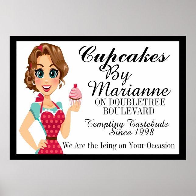 La Dame Cupcake, Boulangerie, Poster d'entreprise  (Devant)