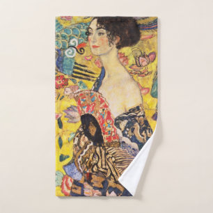 La Dame de Gustav Klimt avec un fan