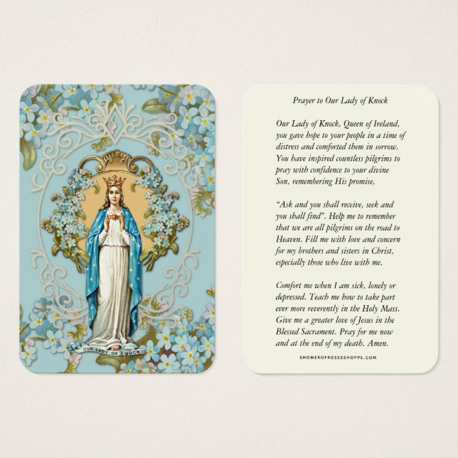 La Dame de Knock Vierge Marie Prière Floral (Devant & derrière)