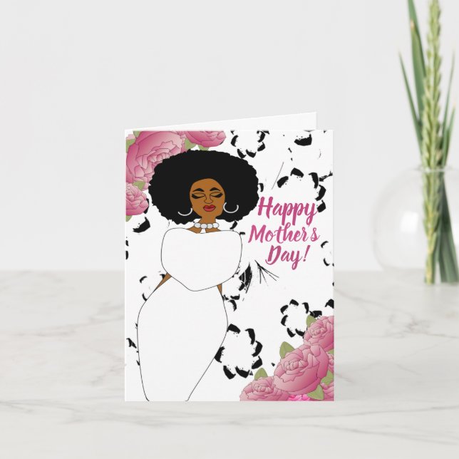 La Dame en blanc Carte de la Fête des Mères Africa (Devant)