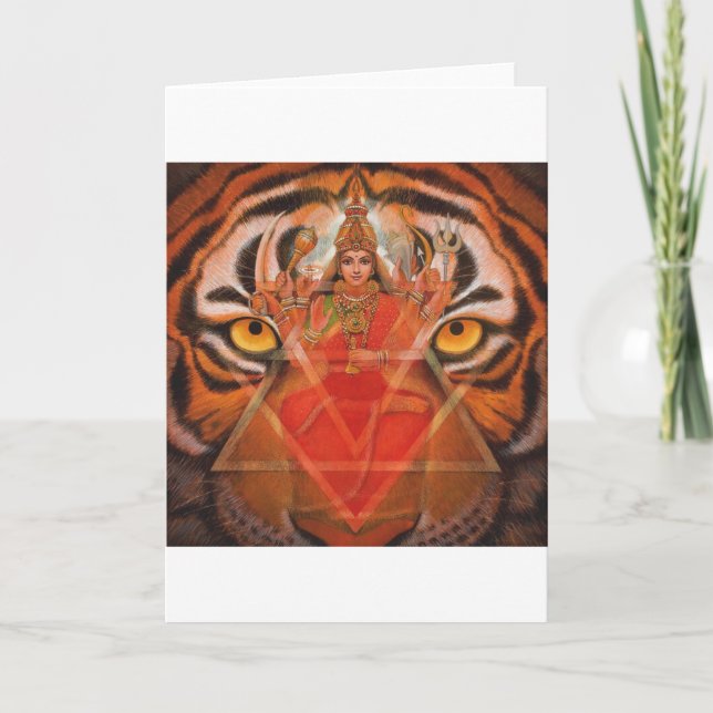 La déesse hindoue Durga, Kali Puissante carte d'ar (Devant)