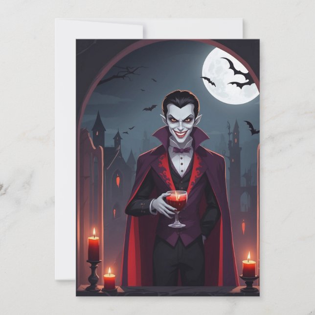 La Délice de Dracula – Carte de vœux d'Halloween (Devant)