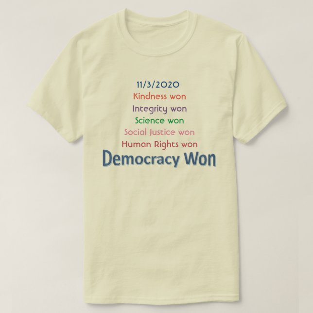 La démocratie remporte le t-shirt (Design devant)