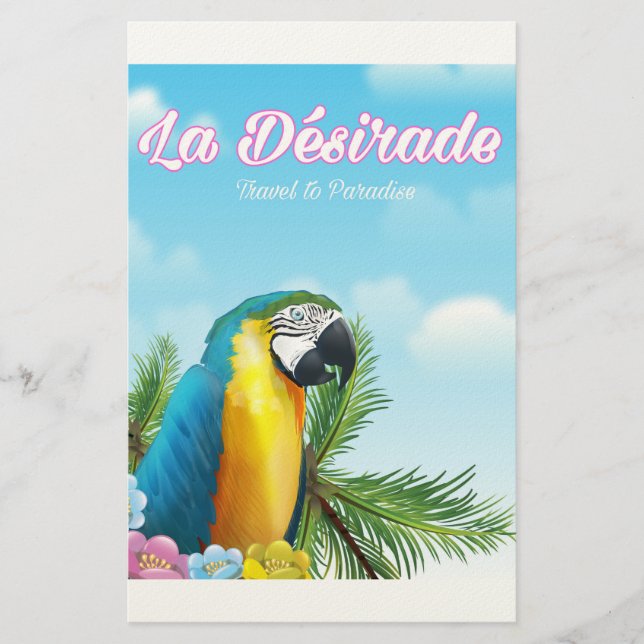 La Désirade Parrot Reiseplakat Briefpapier (Vorderseite)