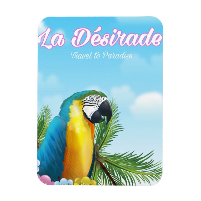 La Désirade Parrot Reiseplakat Magnet (Vertikal)