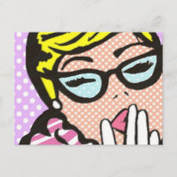 La-Di-Da Lady Comic Book Postcard