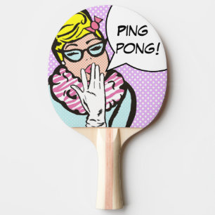 La-Di-Da Lady Pop Art Ping Pong Paddle Tischtennis Schläger