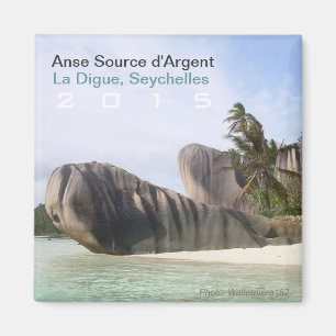 La Digue, Seychellen-Strand-Magnet-Reise-Andenken Magnet