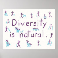 "La diversité est naturelle" Stick Figure Poster