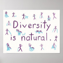 "La diversité est naturelle" Stick Figure Poster