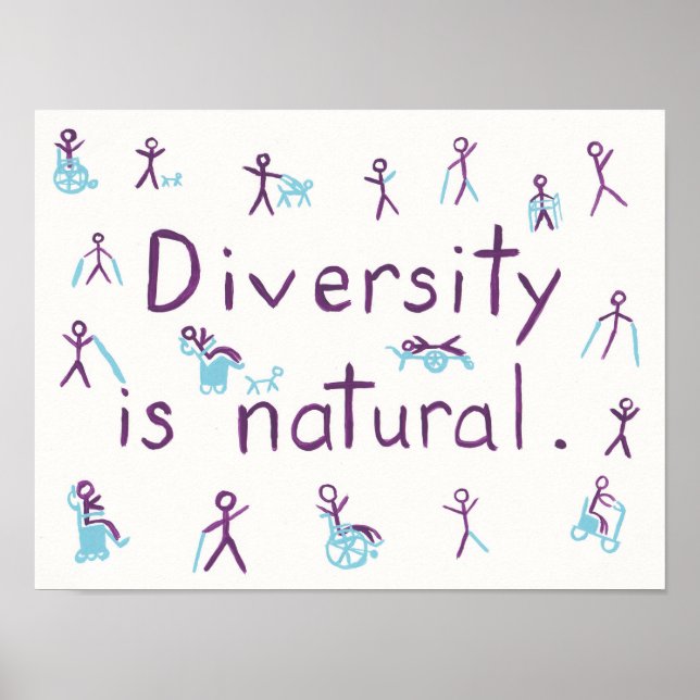 "La diversité est naturelle" Stick Figure Poster (Devant)