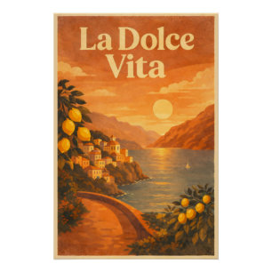 La Dolce Vita – Affiche de voyage rétro de la côte