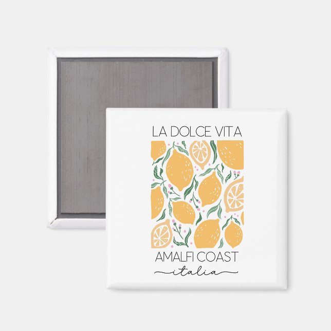 La Dolce Vita Amalfi Küste Italien Zitronen Magnet (Vorderseite/Rückseite)