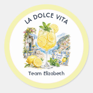 La Dolce Vita Amalfi-Küste Team Braut Junggesellin Runder Aufkleber