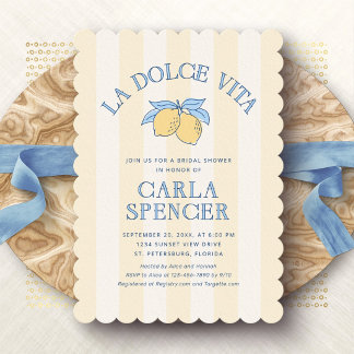 La Dolce Vita Amalfi Zitronen-Junggesellinnenabsch Einladung