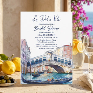 La Dolce Vita Aquarell Venedig Brautparty Einladung