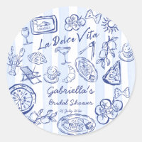 La dolce vita blaue Streifen italienische Brautpar