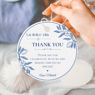 La Dolce Vita Brautparty-Geschenkanhänger Blaue Geschenkanhänger