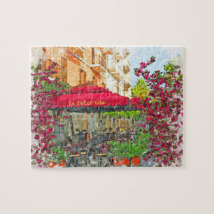 La Dolce Vita Café im Italien-Aquarell-Puzzlespie