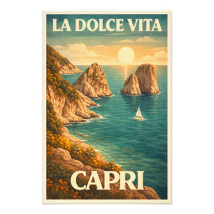 La Dolce Vita Capri Reisen im Stil der Vergangenhe Fotodruck